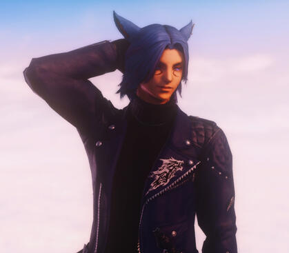 Leather jacket smirk